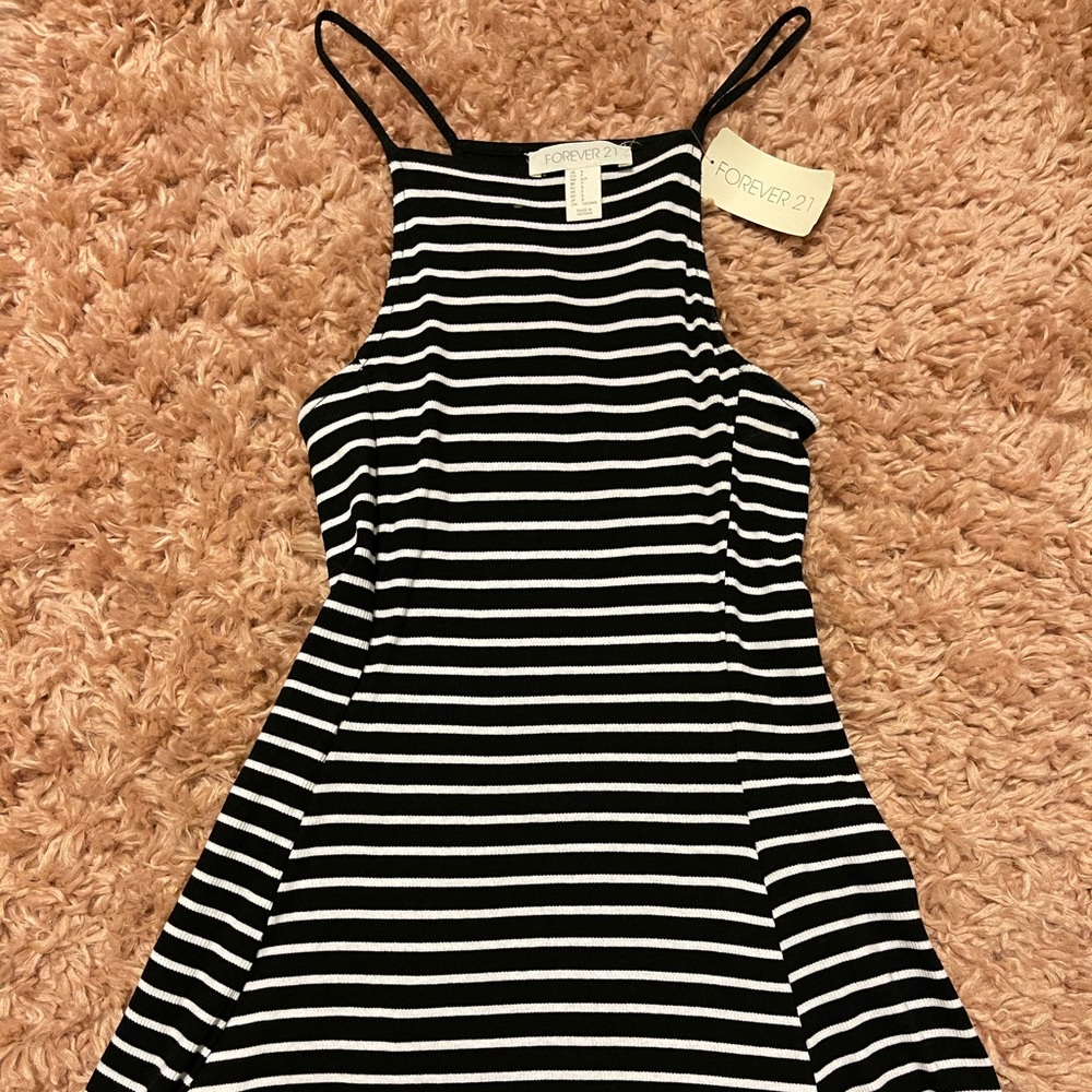 Halter Neck Striped Dress